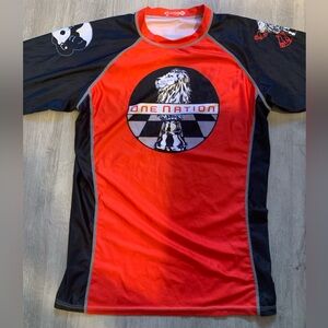 Inverted Gear brand Short sleeve red and black Jiu jitsu rashgaurd